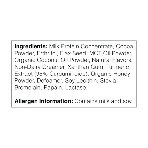 Ingredients for Reason Protein Powder Chocolate flavor