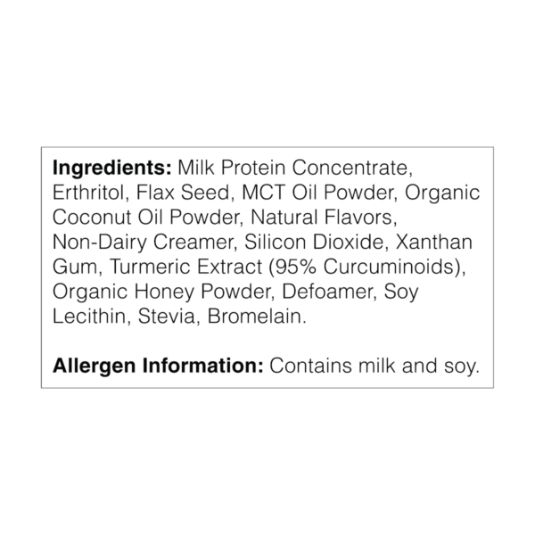 Ingredients for Reason Protein Powder Vanilla flavor