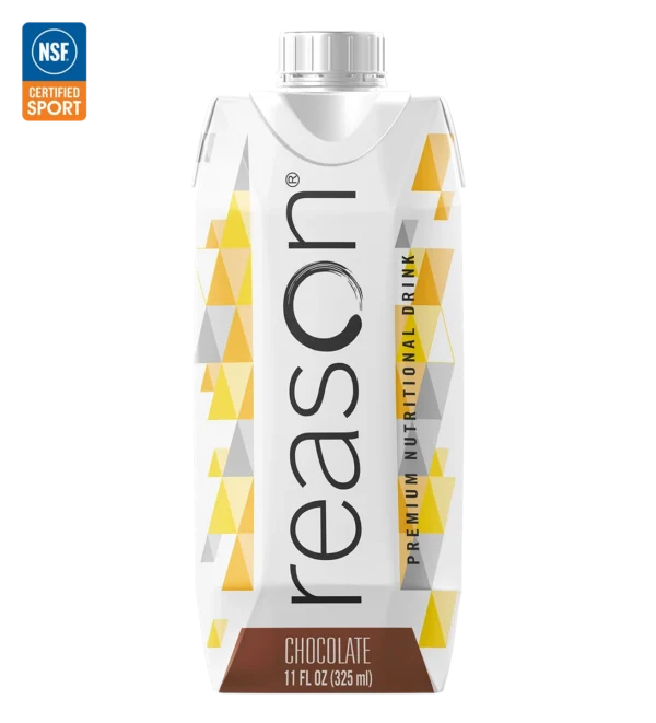 Reason Nutritional Beverage - Chocolate single carton with NSF Certified for Sport logo